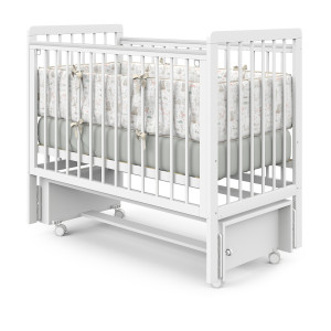 PITUSO Кровать детская TINY (оптима) маятник/колесо Белая аляска