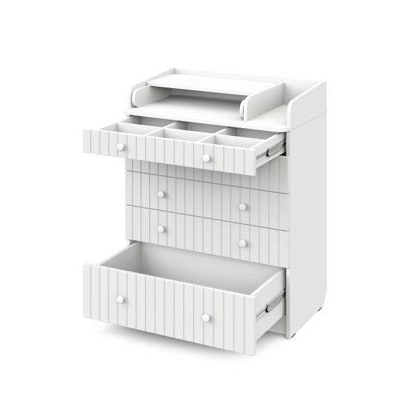 PITUSO Комод  раскладной VESTA (5 ящ) Белая аляска-Белый
