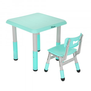 PITUSO Набор Столик со стульчиком, Turquoise/Ментол,60x60x48см+30x28x50см