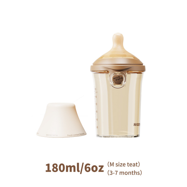 NICE PAPA Бутылочка антиколики/широкое горло 180 мл/соска 3-7 мес PPSU Brown/коричневый