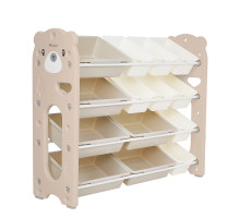 PITUSO Стеллаж для игрушек с ящиками Балу,4 яруса,Beige/Бежевый,105x33x85h