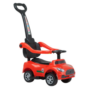 PITUSO Каталка Ridey с бамп., с ручкой (муз, подсветка), 824286см, Red/Красный