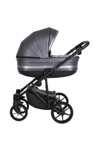 PITUSO Коляска 2 в1 Luna Luxury короб+прогулка Кожа/Silver Dark Grey