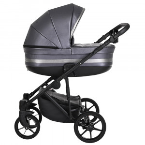 PITUSO Коляска 2 в1 Luna Luxury короб+прогулка Кожа/Silver Dark Grey