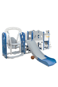 PITUSO Горка-Комплекс Little Prodigy (горка,качели,баскет.кольцо),Blue/White/Синий,24615085h