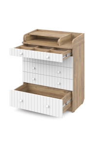 PITUSO Комод  раскладной VESTA (5 ящ) Дуб канзас-белый софт