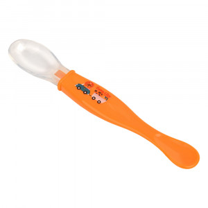 PITUSO Ложка большая силикон+пластик р.L (6м+)  Orange (Оранжевый) (уп/24шт)