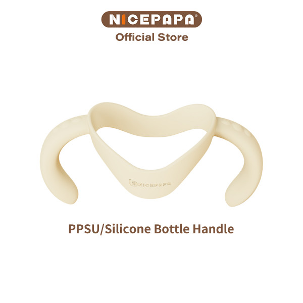 NICE PAPA Ручка для бутылочки/поильника Silicone Milky/ молочный