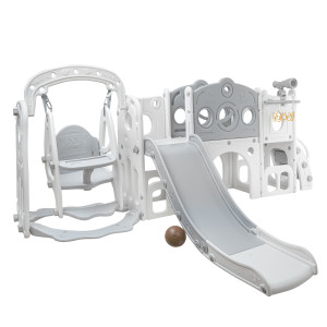 PITUSO Горка-Комплекс Little Prodigy (горка,качели,баскет.кольцо),White/Grey/Серый,24615085h