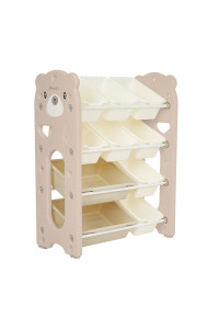 PITUSO Стеллаж для игрушек с ящиками Балу,4 яруса,Beige/Бежевый,67x33x85h