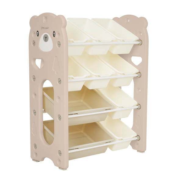 PITUSO Стеллаж для игрушек с ящиками Балу,4 яруса,Beige/Бежевый,67x33x85h