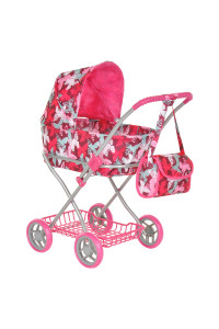 PITUSO Кукольная коляска Бабочки Pink/Розовый (68.54080) (уп/4 шт)