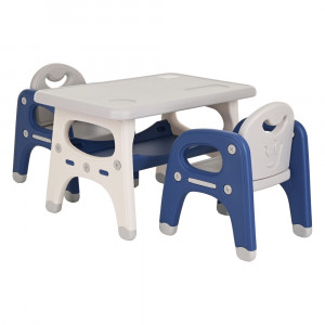 PITUSO Набор Столик+2 стулa Blue/Синий, 79x49x49/41x37x51 см