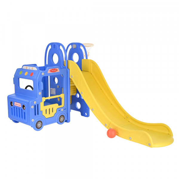 PITUSO Горка Cute Truck с баскет.кольцом Blue/Голубой,180x123x100h PITUSO Горка Cute Truck с баскет.кольцом Blue/Голубой,180x123x100h