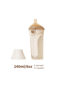 NICE PAPA Бутылочка антиколики/широкое горло 240 мл/соска 7+ мес Silicone Brown/корич