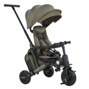 PITUSO Велосипед трехколесный Leve Pro, складной, с сумкой, Khaki/Хакки(серая рама)