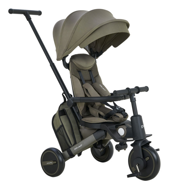 PITUSO Велосипед трехколесный Leve Pro, складной, с сумкой, Khaki/Хакки(серая рама)