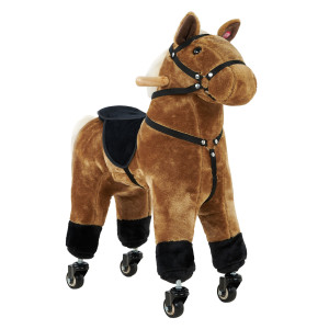 PITUSO Каталка Лошадка c резин.колесами мягконаб.,муз.,Коричневый, 572360см