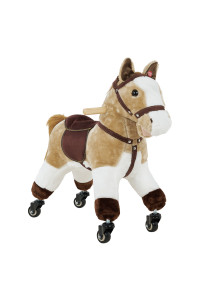 PITUSO Каталка Лошадка c резин.колесами мягконаб.,муз.,Бежевый, 572360см