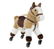 PITUSO Каталка Лошадка c резин.колесами мягконаб.,муз.,Бежевый, 572360см