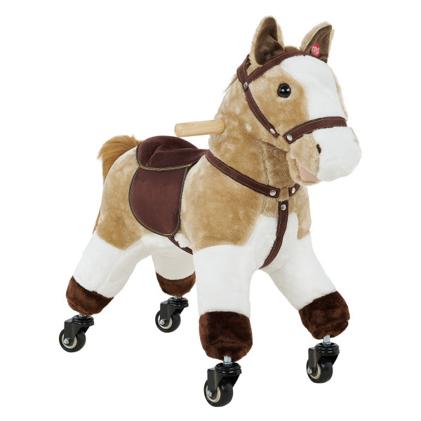 PITUSO Каталка Лошадка c резин.колесами мягконаб.,муз.,Бежевый, 572360см