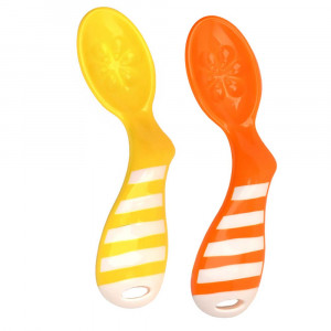 PITUSO Ложка с изгибом анатомическая 2 шт Orange/Yellow (Оранжевый+Желтый) (уп/24шт)