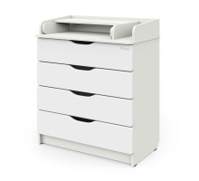 PITUSO Комод раскладной Wood/ 804 ПВХ  с шариковыми направляющими Белый премиум, 4 ящика