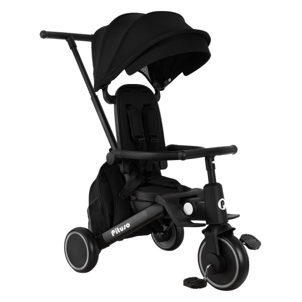 PITUSO Велосипед трехколесный Leve Pro, складной, с сумкой, разм. упак. 66х34х31 см, Black/Черный