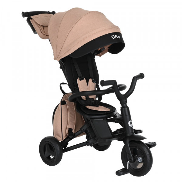 QPlay Велосипед трехколесный NOVA +, Beige/black/Бежево-черный QPlay Велосипед трехколесный NOVA +, Beige/black/Бежево-черный