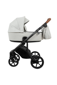 ROAN Коляска 2 в1 Bass Next короб + прогулка leather/Island Stone /Black/ руч.Коричневый (2 места)