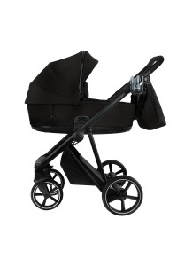 ROAN Коляска 2 в1 Sol короб + прогулка leather/Black/Black/руч.Черный(2 места)