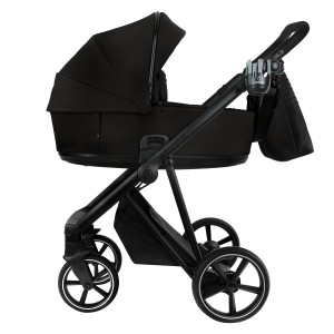 ROAN Коляска 2 в1 Sol короб + прогулка leather/Black/Black/руч.Черный(2 места)