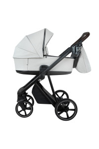 ROAN Коляска 2 в1 Sol короб + прогулка leather/Island Stone /Black/ руч.Коричневый (2 места)