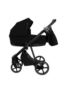 ROAN Коляска 2 в1 Sol короб + прогулка Caviar Black/Black/руч.Black(2 места)