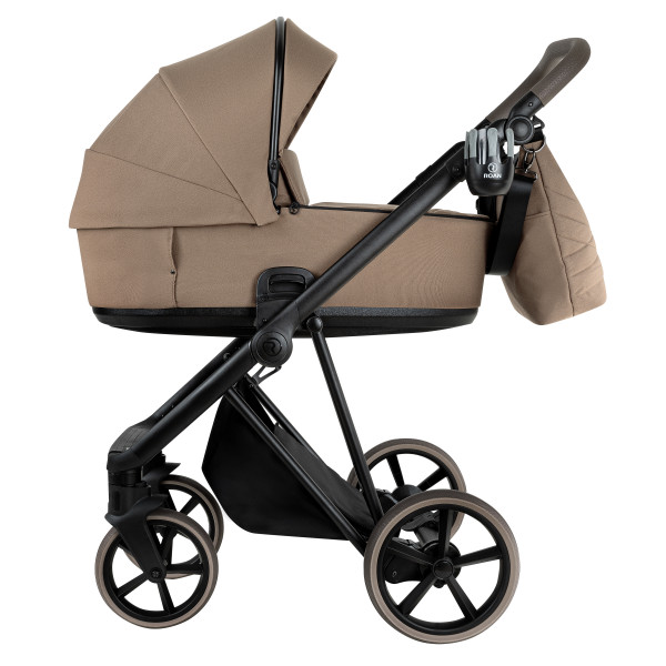 ROAN Коляска 2 в1 Sol короб + прогулка Mocha Mousse/Black/руч.Cappuccino(2 места)