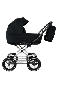 ROAN Коляска 2 в1 Bass Next Classic короб + прогулка Caviar/Black/руч.Cappuccino(2 места)12d