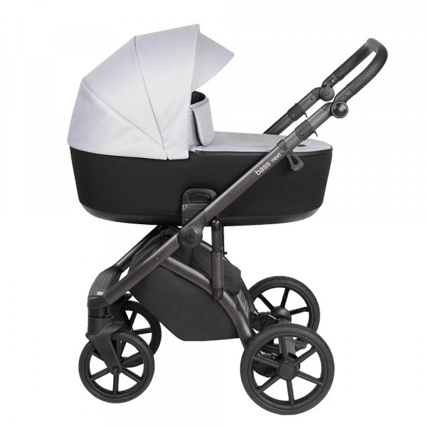 ROAN Коляска 2 в1 Bass Next короб + прогулка Chrome Shade/Black/руч.Черный(2 места) купить mirdetstva-gran.ru