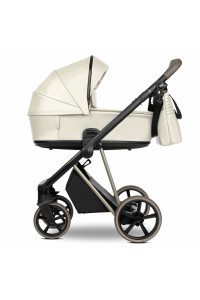 ROAN Коляска 2 в1 Sol короб + прогулка Кожа Butter Cream/Champagne/руч.Cappuccino/к.Cappucc(2 места)