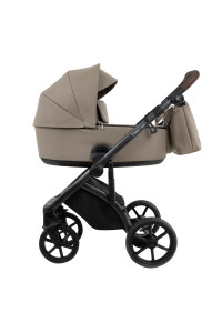 ROAN Коляска 2 в1 Bass Next короб + прогулка leather/Cappucino/Black/ руч.Коричневый (2 места)
