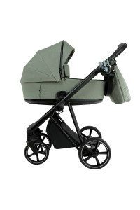 ROAN Коляска 2 в1 Sol короб + прогулка Sage Green/Black/руч.Black(2 места)