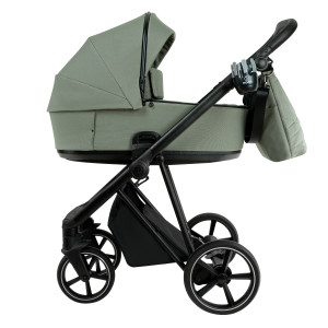 ROAN Коляска 2 в1 Sol короб + прогулка Sage Green/Black/руч.Black(2 места)