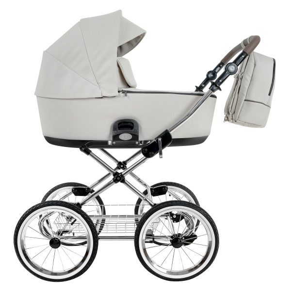 ROAN Коляска 2 в1 Bass Next Classic короб + прогулка Marzipan/Black/руч.Cappuccino(2 места)14d