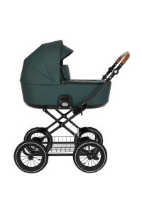 ROAN Коляска 2 в1 Bass Next Classic короб + прогулка Pacific Green/12d/руч.Коричневый(2 места)