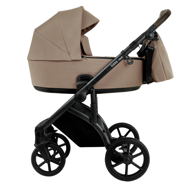 ROAN Коляска 2 в1 Bass Next короб + прогулка Mocha Mousse/Black/руч.Cappuccino(2 места)