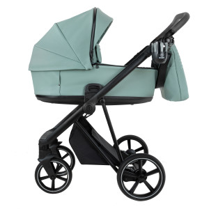 ROAN Коляска 2 в1 Sol короб + прогулка leather/Misti Mint/Grey/руч. Серый(2 места)