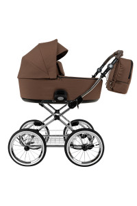 ROAN Коляска 2 в1 Bass Next Classic короб + прогулка Mocha Mousse/Black/руч.Cappuccino(2 места)14d