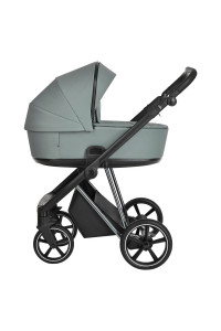 ROAN Коляска 2 в1 Sol Luxury короб + прогулка Grey Pine/Nikiel/руч.Черный(2 места)