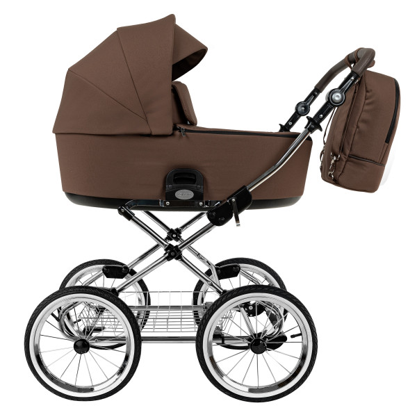 ROAN Коляска 1 в1 Bass Next Classic короб Mocha Mousse/Black/руч.Cappuccino(2 места)14d