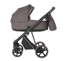 ROAN Коляска 2 в1 Sol Luxury короб + прогулка Silhouette/Nickel/руч.Cappuccino/к.Capp(2 места)
