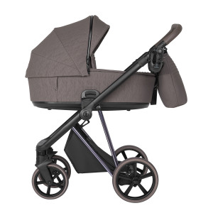 ROAN Коляска 2 в1 Sol Luxury короб + прогулка Silhouette/Nickel/руч.Cappuccino/к.Capp(2 места)